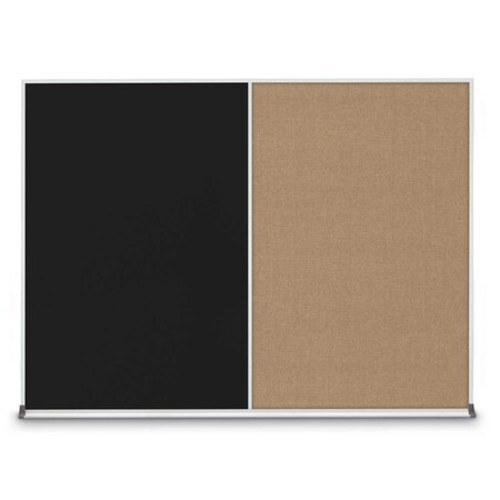 United Visual Products Triple Door Radius Corkboard, 96"X48", G UV8006-GOLD-BUFF